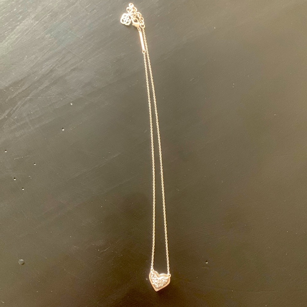 Kendra Scott Necklace - silver drusy heart